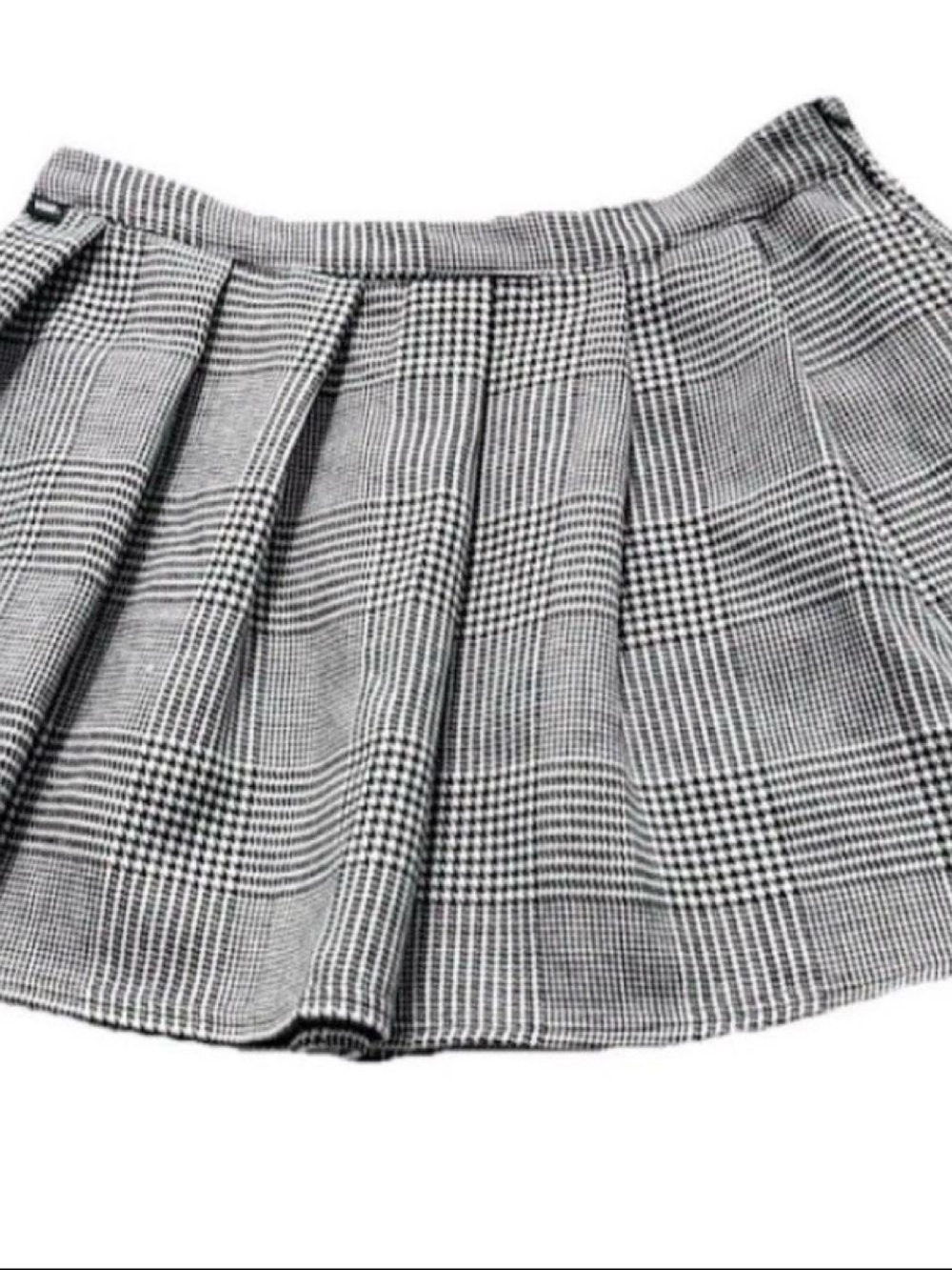 Vans Black & White Plaid Pleated Skirt